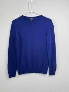 Maglione pullover Talbots donna taglia M 100% cashmere blu royal girocollo preppy - Foto 1 di 5