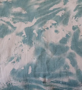 Seafoam Green & Cream Med Weight Textured 100% Cotton Fabric - Garments 2.5 Yds - Picture 1 of 6
