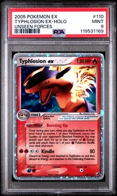 2005 POKEMON EX UNSEEN FORCES #110 TYPHLOSION EX-HOLO PSA 9 - Image 1 of 2