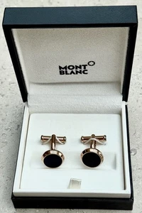 Gemelos Mont Blanc oro rosa ónix en caja de presentación - Imagen 1 de 6