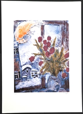 Marc Chagall  - Paris durch das Fenster  - 70x50 cm   Auflage Nr. 26/300 - Bild 1 von 4