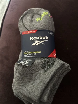 10 Pair Reebok Pro Series Women's Extended Size 4-10 Ankle Socks - Imagem 1 de 4