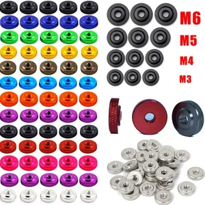 10/50/100x M3 M4 M5 M6 Thin Type Metric Nut Round Flat Knurled Thumb Nuts DIN467 - Picture 1 of 44