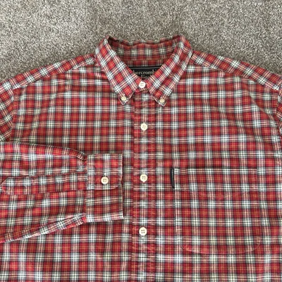 Vintage Abercrombie & Fitch Button Down Shirt Men's Size Medium Red Tartan Plaid - Image 1 of 4