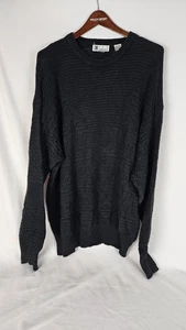 VTG! Rob Chereskin Black Textured Sweater Size XL Linen Blend - Picture 1 of 4