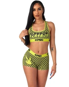 PSD Women's 90S Playboy Sports Bra Yellow - Picture 1 of 6