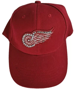 Ladies Bedazzled Detroit Redwings Hat Velkro One Size Fits All - Picture 1 of 3