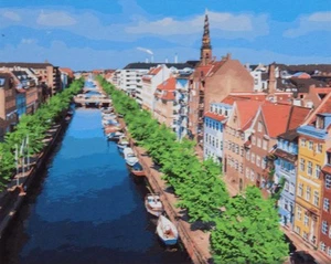 KÜNSTLERLOFT Malen nach Zahlen Kit FRANZÖSISCHE KANALSZENE 49-teiliges Set 20x16 - Bild 1 von 6