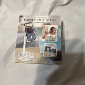 PrimeConnect Desktop Tablet/Telefon Ständer mit Kosmetikspiegel weiß - Bild 1 von 3