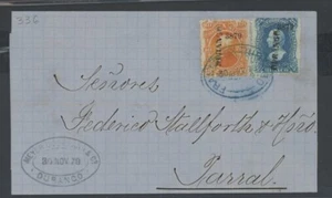 336-MEX 1874 COVER,#108,109, DURANGO & BLUE CANCEL,3879T, COLORFUL - Picture 1 of 1