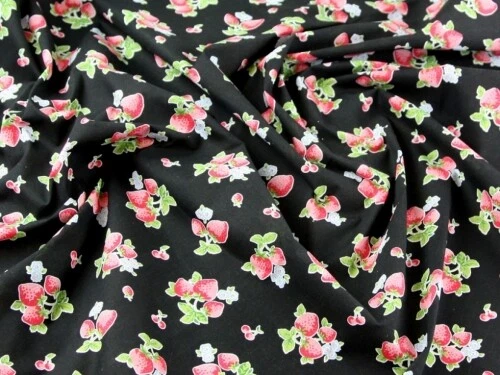 Tecido de polialgodão estampado Minerva preto - por metro - Imagem 1 de 1