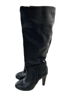 Elie Tahari Black Tall Leather Boots Women’s 39.5/9 - Picture 1 of 13