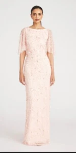 EUC THEIA 6  Beaded Petal Gown ROMINA Powder Blush 8818893 Mother Bride Groom - Picture 1 of 14