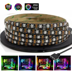 LED Strip 3pin RGB Addressable WS2812B PC Motherboard ASUS Aura SYNC MSI Mystic - Picture 1 of 17