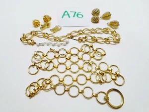 Vintage Goldtone Chain Belt, Choker and 4 earrings Jewelry A76 - Picture 1 of 4