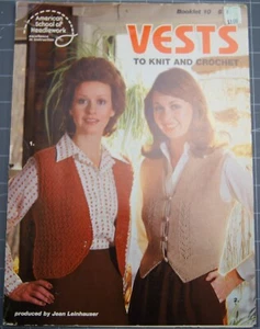 Vests to Crochet & Knit Vintage 1979 Booklet American School Of Needlework - Picture 1 of 2