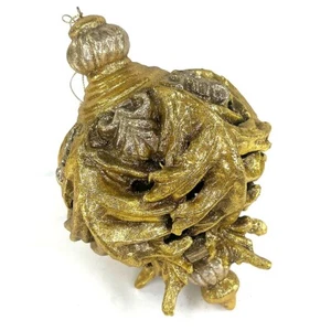 Vintage Handmade Gold Papier Mache Finial - Picture 1 of 3