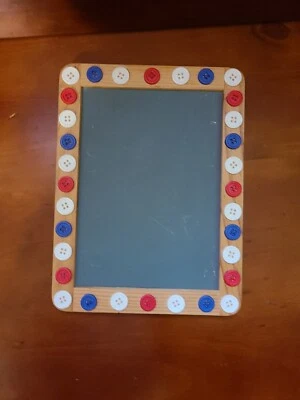 Mini Individual Handheld Chalkboard - button design hanging New - Image 1 of 4