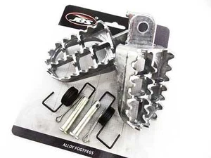 SUZUKI TS185 71-76 JBS SILVER FOOT PEG SET LEFT RIGHT PAIR FOOTPEGS REST - Bild 1 von 4
