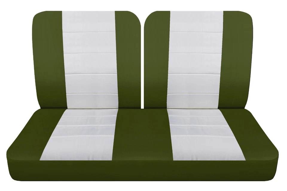 Se adapta a 1950 Plymouth Special Deluxe 2 puertas cupé fundas de asiento delanteras verde blanco Foto 1 de 1