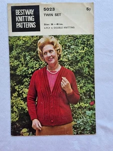 Bestway Knitting Pattern 5023 - Ladies Twin Set - VGC - Picture 1 of 2