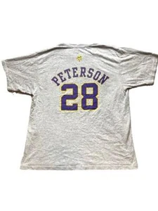 Minnesota Vikings Shirt Adult Large Gray Adrian Peterson #28 Reebok NFL Mens - Picture 1 of 8