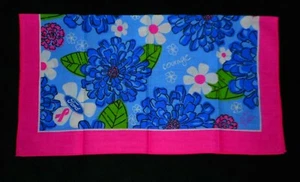 Lilly Pulitzer Ford Schal Rosa Blau Mütter Brustkrebs Bewusstsein Baumwolle USA - Bild 1 von 3