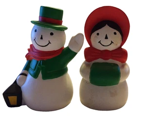 Christmas Mr & Mrs Santa Snowmen Figurine Lot~USED~Vintage Ceramic Mold Snowman - Bild 1 von 6