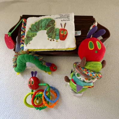 Eric Carle Very Hungry Caterpillar Baby Set 4 Rattles Teethers Soft Book Plush - Image 1 of 4