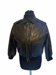 Chevignon Flying Wear Genuine Leather Jacket Age 10/UK 6-8 - Picture 1 of 18