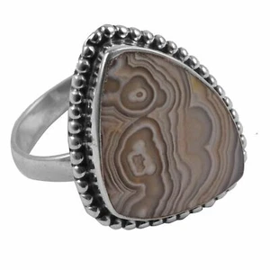 Anello Gioielli Argento Sterling 925 Pizzo Agata Pizzo Pazzo Taglia-8264 - Foto 1 di 1