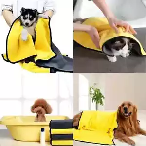 More details for quick drying towel for pet dog cat soft fiber water resistant bath