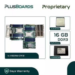 Supermicro Proprietary Motherboard LGA2011 2x E5-2670V2 10-Core 16G RAM 240G SSD - Picture 1 of 8