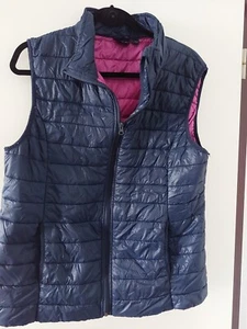 leichte Damenweste dunkelblau Navy Innen pink Gr 44/46 L - Bild 1 von 11