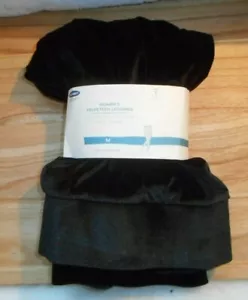 ANTIGUO PANTALÓN LEGGINGS AZUL MARINO NEGRO TERCIOPELO MUJER TALLA MEDIANA NUEVO - Imagen 1 de 2