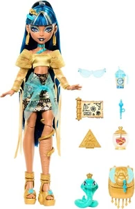 Monster High Cleo De Nile Puppe in goldener Bluse und mehrlagigem Rock, enthält - Bild 1 von 6