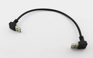 USB 2.0 Type A Male Down Angle to A Male Down Angle Data Charger Adapter Cable - Picture 1 of 8
