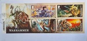 GB 2023 Commemorative Very fine used Warhammer Miniature Sheet on envelope - Picture 1 of 3
