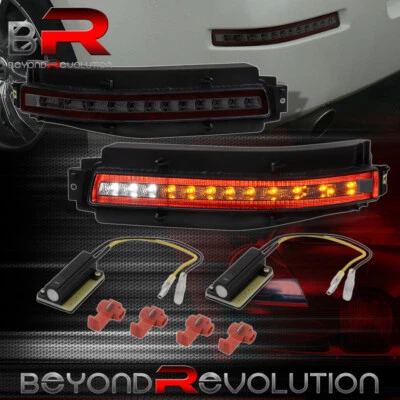 For 2003-2009 350Z Dynamic LED 4-In-1 Reverse Running Bumper Lights Smoked Lens - Image 1 of 4