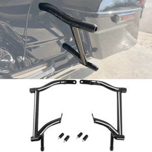 Pair Rear Saddlebag Guard Crash Bar For Harley Road King Street Glide 2009-2024 - Picture 1 of 16