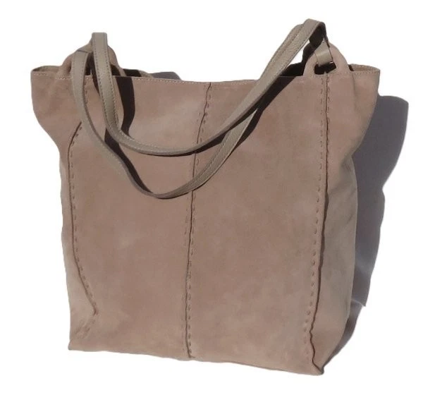 $229 THE SAK Bolso de Hombro Bolso de Cuero Los Feliz Gamuza Arena Holgado Grande Foto 1 de 4