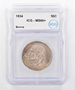 1934 Boone Commemorative Half Dollar MS66+ ICG Beautiful Tone *0278 - Picture 1 of 3