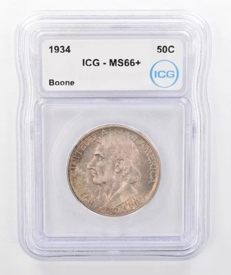 1934 Boone Commemorative Half Dollar MS66+ ICG Beautiful Tone *0278 - Image 1 of 3