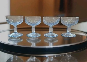 Cambridge RARE Caprice Midnight Blue Water Goblets Set Of 4 Pressed Glass 4" - Picture 1 of 6