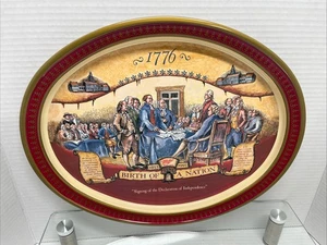 Bandeja de lata ovalada para servir Miller's Birth Of A Nation 14,5"x 11 3/4" de colección - Imagen 1 de 9