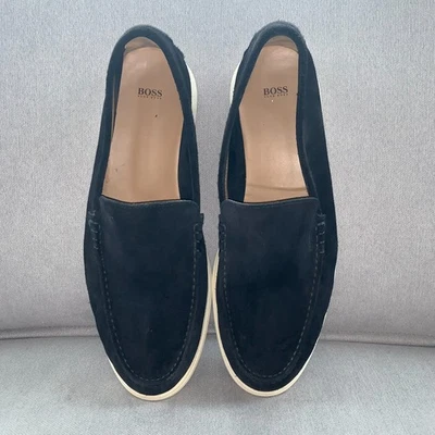 Mocasines sin cordones Boss para hombre azul marino gamuza EE. UU. 11 UK 10 EU 44 hechos en Portugal Foto 1 de 4