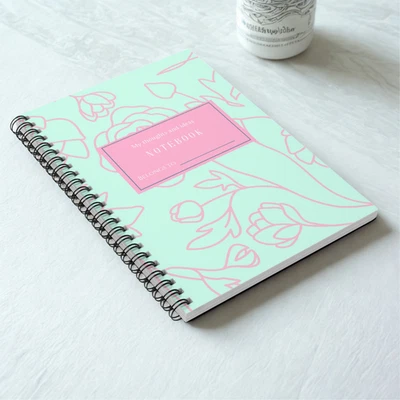 Новый цветочный спиральный блокнот: 118 страниц по правилам, школьный и офисный журнал стационарный - Изображение 1 из 4