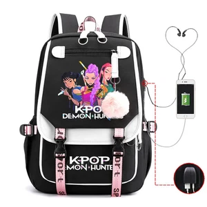KPop Cazadores de Demonios Bolso Escolar Estudiante Adolescentes Niñas Niñas Mochila Viaje al Aire Libre - Imagen 1 de 13