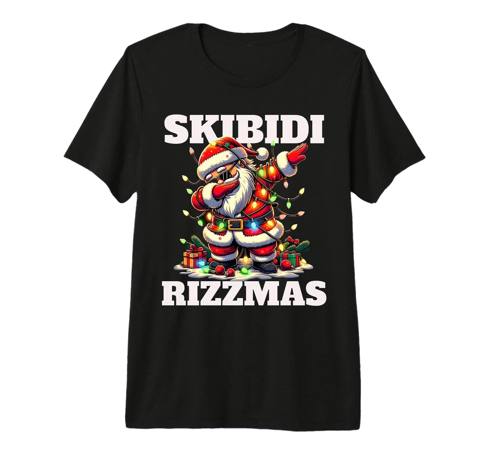 Rizz Navidad Santa Divertido Navidad Gen Alpha Skibidi Rizzmas Premium Tri-mezcla T... Foto 1 de 1
