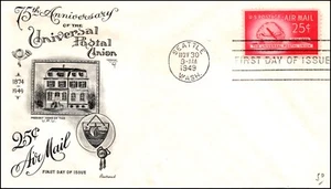 Scott C44 25 centesimi Stratocruiser Fleetwood FDC - pianta non indirizzata C44-10 - Foto 1 di 2